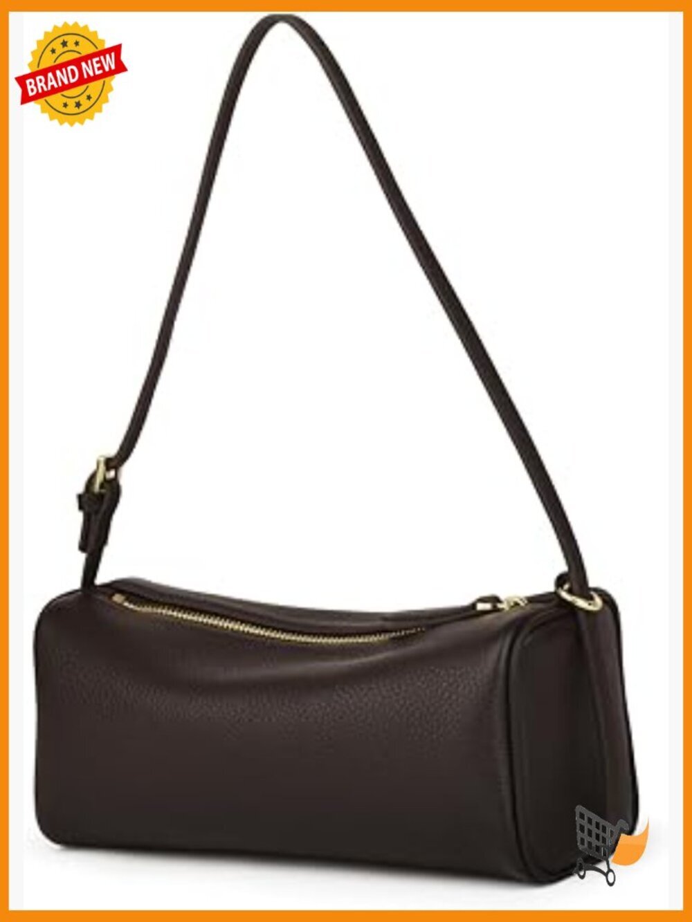 Premium Leather Crossbody Hobo Barrel Bag with Adjustable Strap